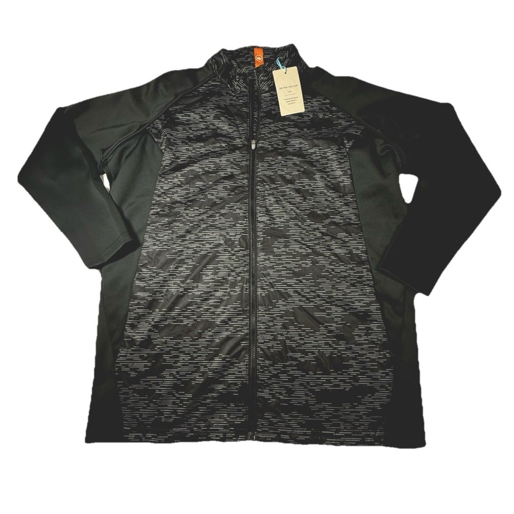 Peter Millar Youth Performance Golf Merge Elite Black Zip-Up Jacket | XL